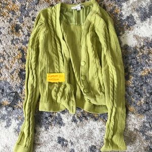 Green cardigan